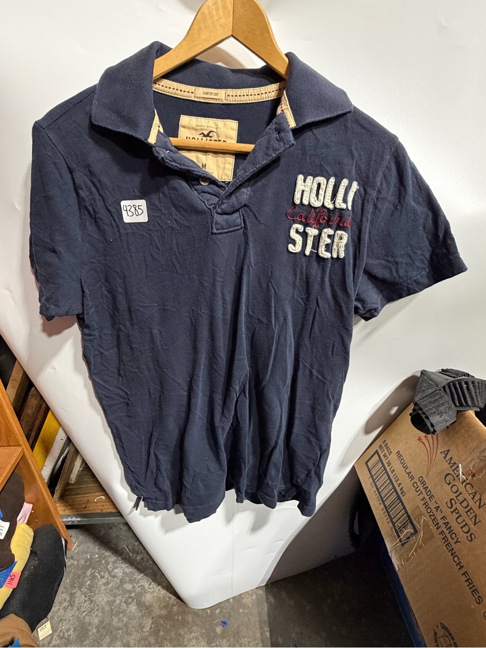 #4385-Hollister Dark Navy Boys Polo with Embroidered Logo